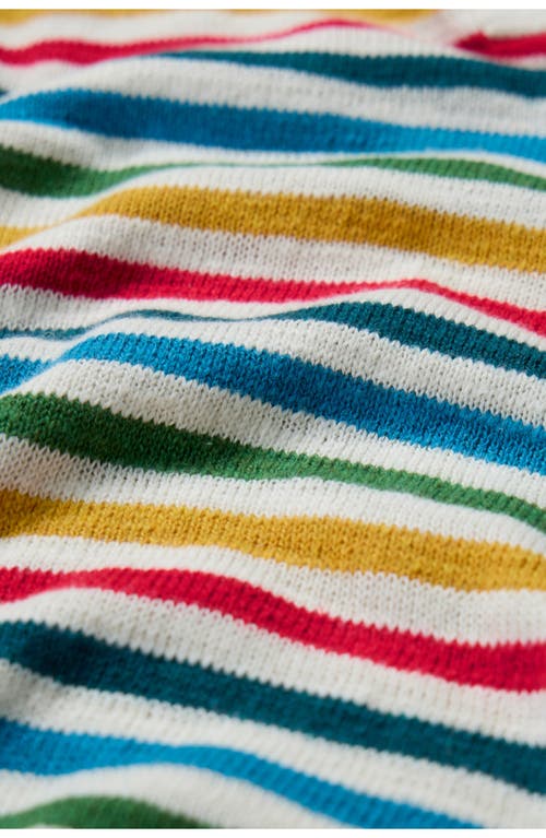 Shop Seasalt Cornwall Gwynver Stripe Johnny Collar Sweater In Knit Mini Cornish Raspberry