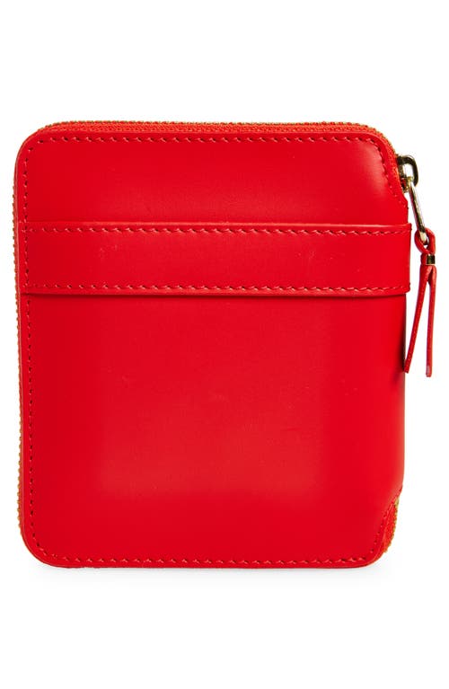 Shop Comme Des Garçons Wallets Big Bow Leather Zip Wallet In Red