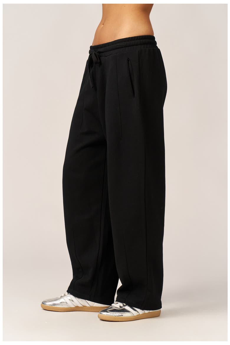 Cozy Coast Airport Princess Seam Sweatpants, Alternate, color, Black