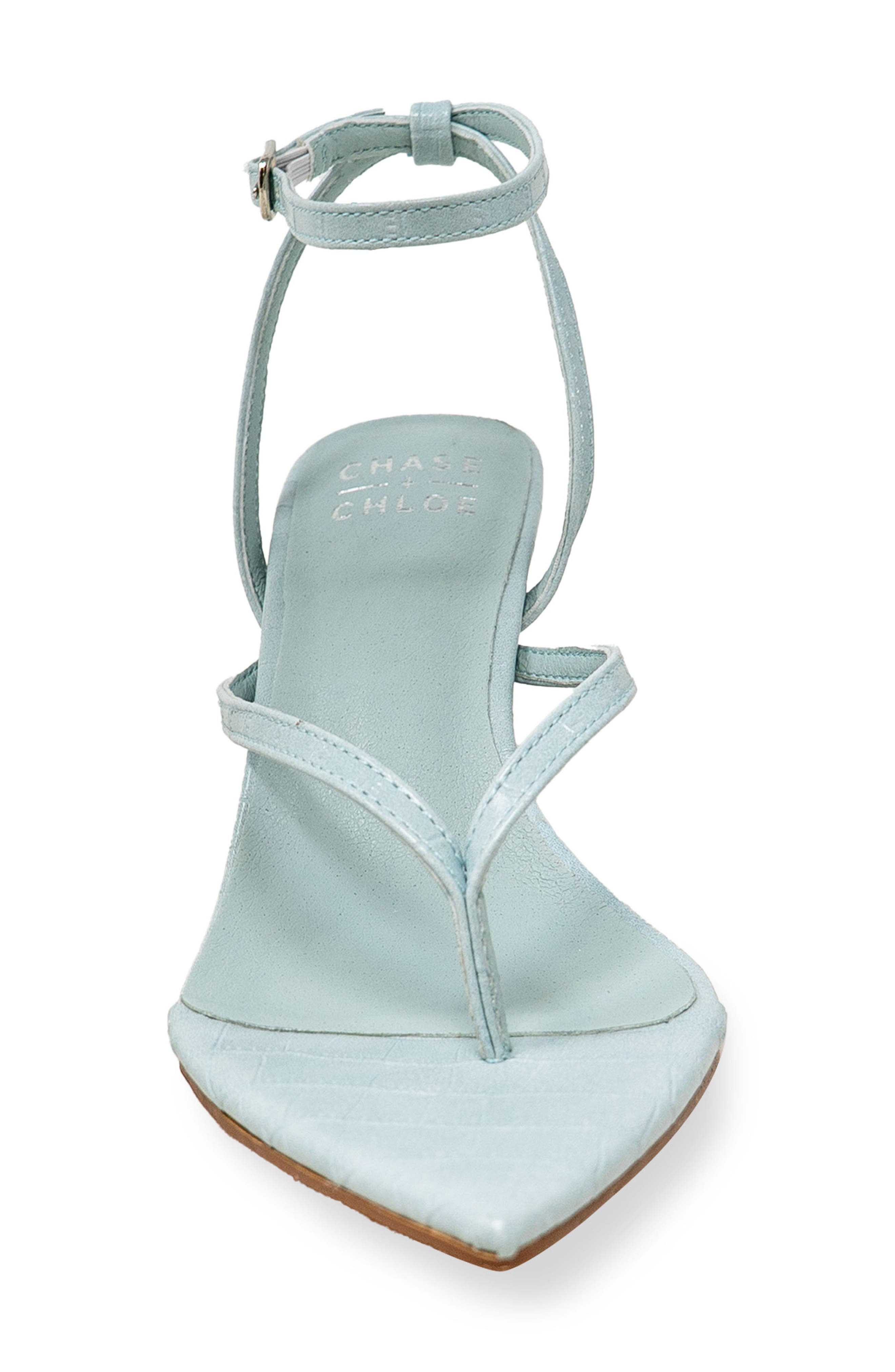 Strappy Post Toe Sandal, Alternate, color, BLUE CROC