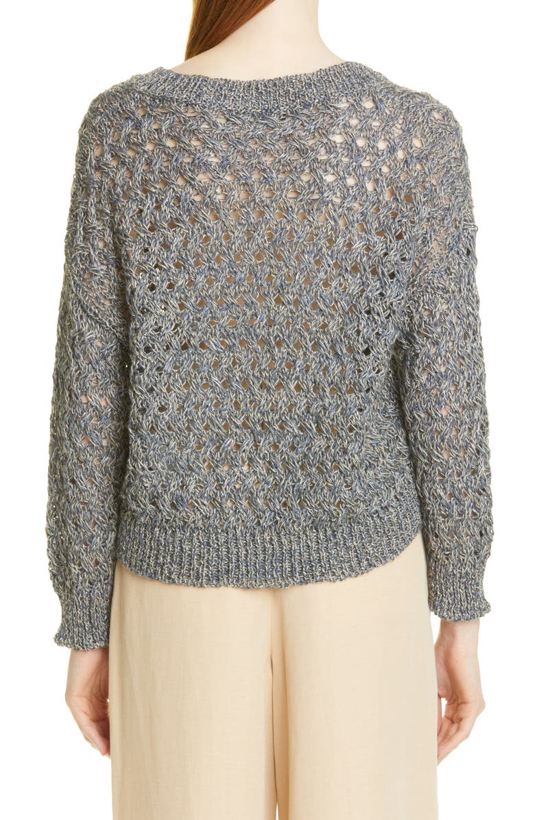 Fabiana Filippi Metallic Basket Weave Stitch Sweater, Alternate, color, 
