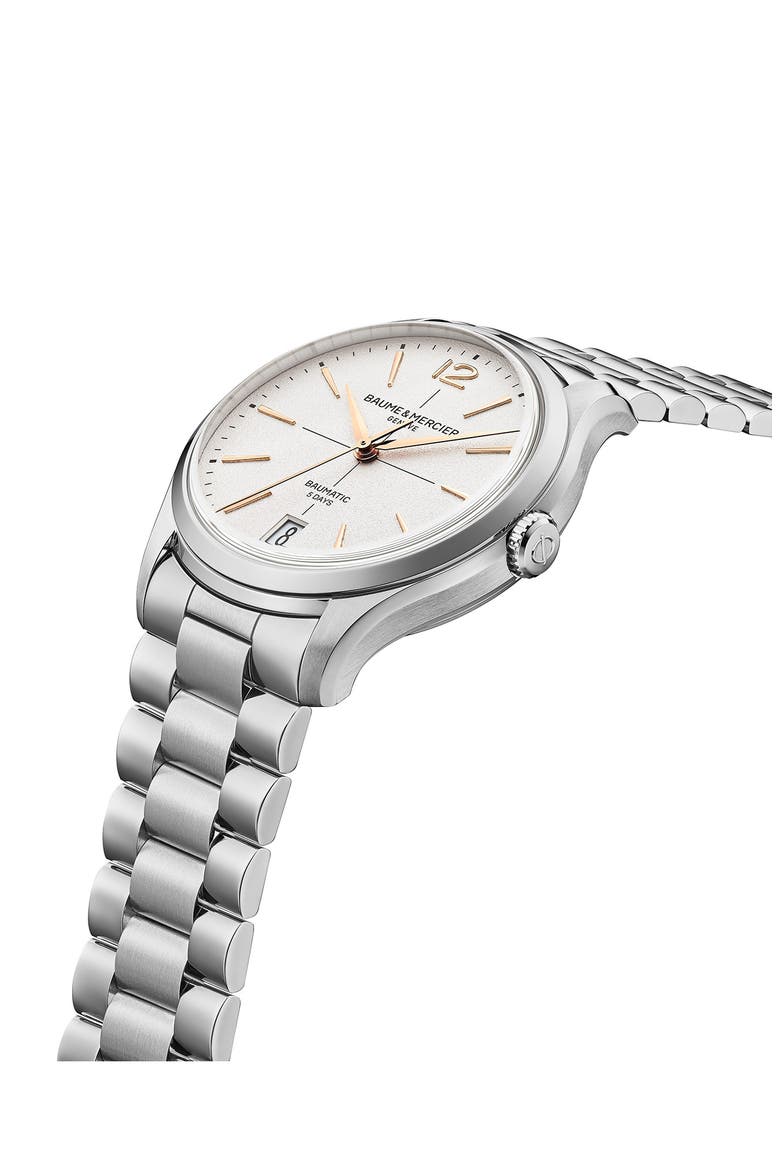 Clifton Braumatic Bracelet Watch, 39mm, Alternate, color, WHITE