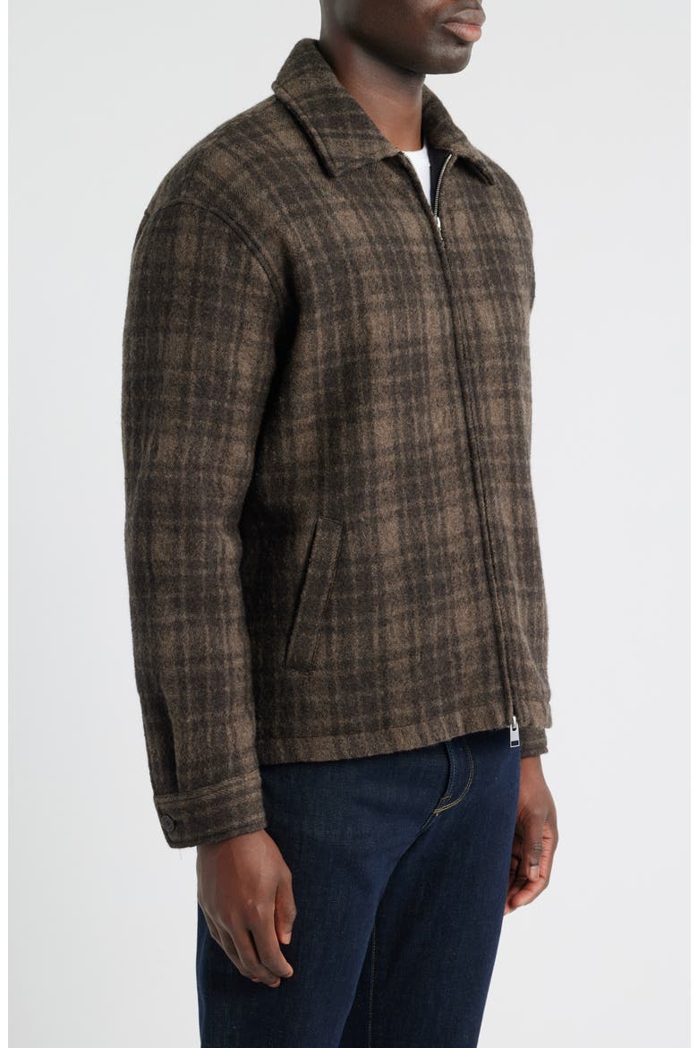 Insulated Check Wool Tweed Jacket, Alternate, color, BROWN PLAID