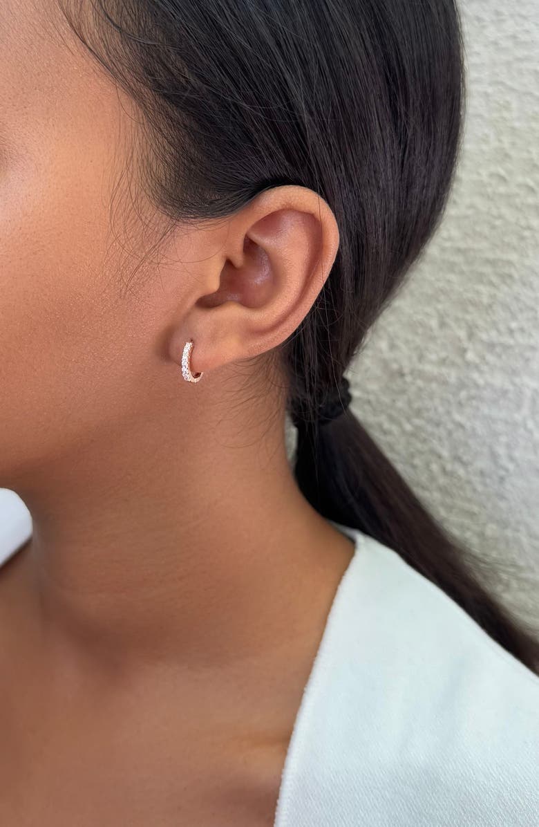 Adornia Set of 2 Cubic Zirconia Huggie Hoop & Clover Drop Earrings, Alternate, color, Black