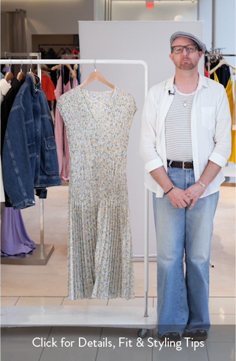 Citrine Bloom Pleated Maxi Dress, sales video thumbnail