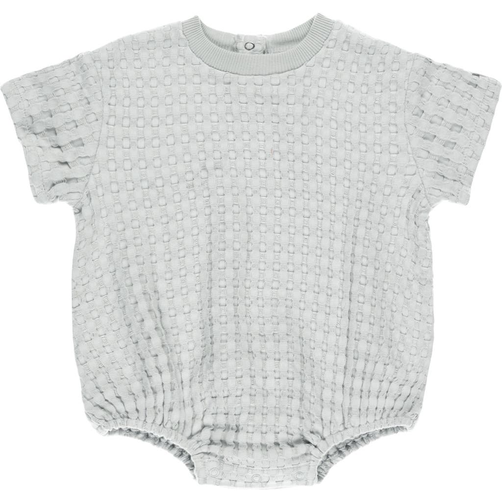 Quincy Mae Waffle Stitch Bubble Romper In Sky