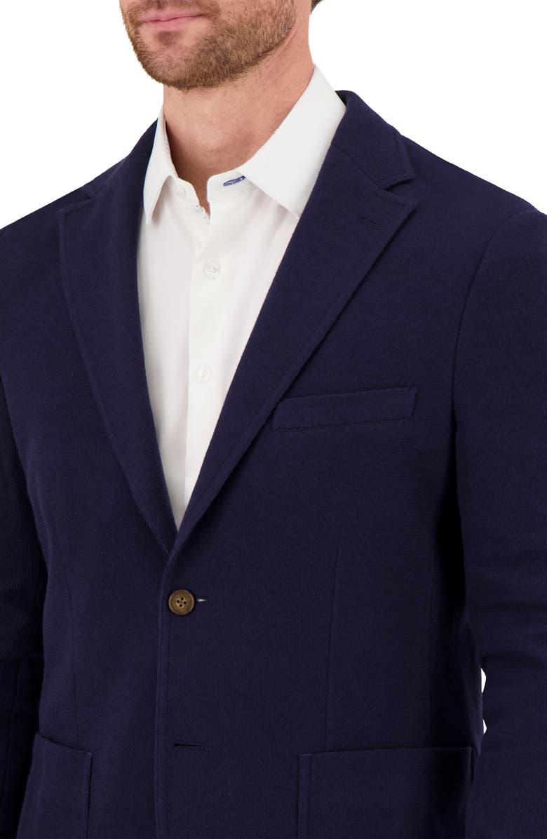 Victor Emmanuel Unstructured Comfort Knit Cotton Blend Sport Coat, Alternate, color, Navy