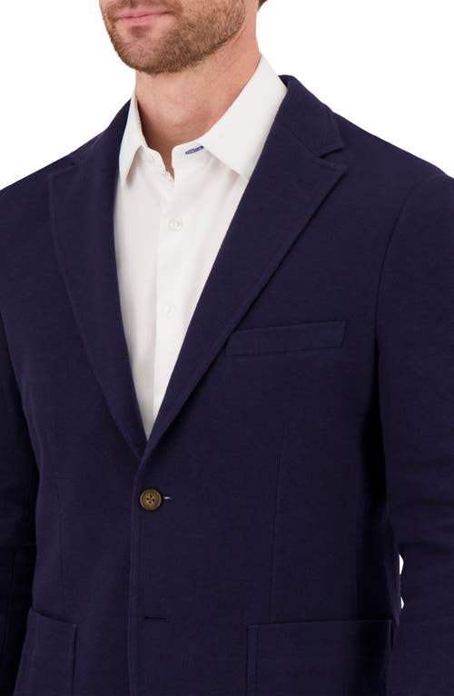 Victor Emmanuel Unstructured Comfort Knit Cotton Blend Sport Coat In Navy