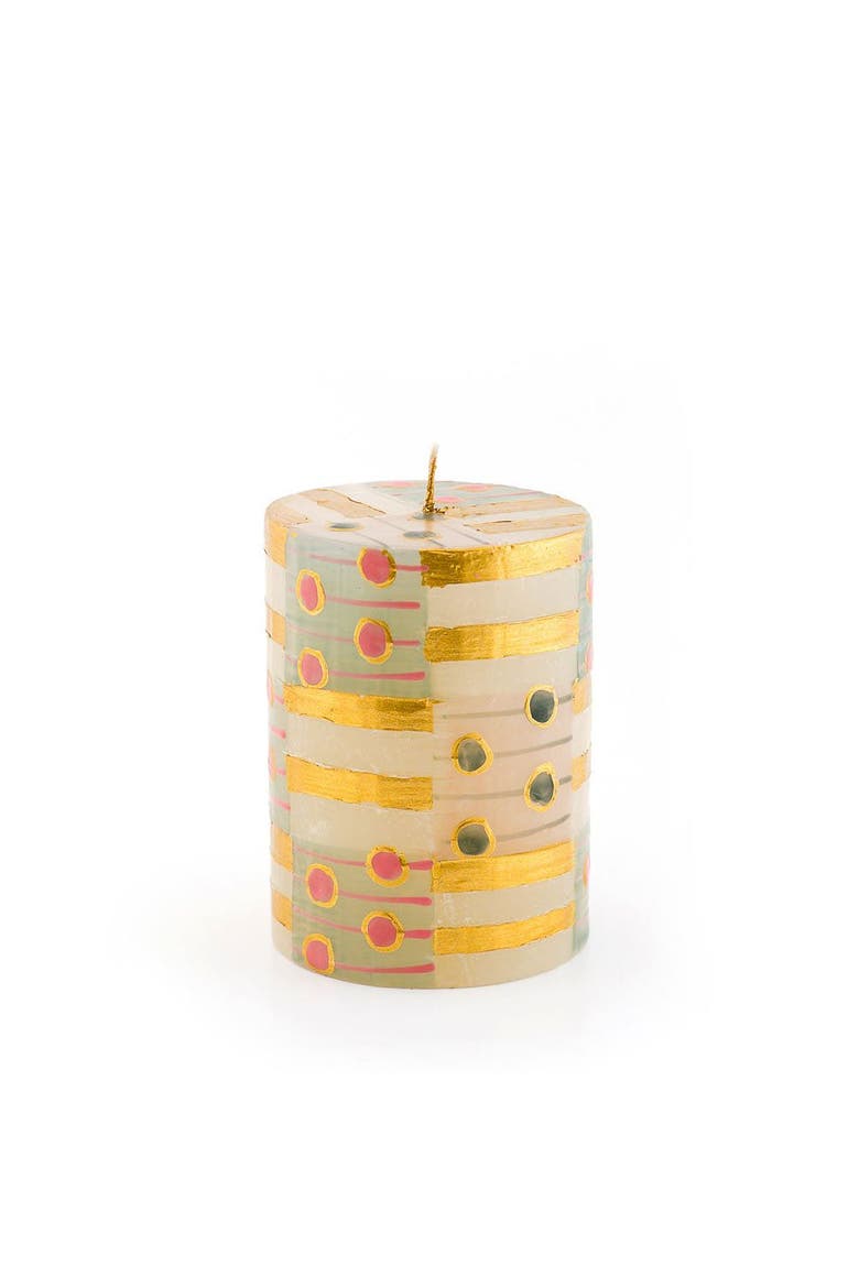 Delight Painted Pillar Candle, Main, color, Delight - 3x4"