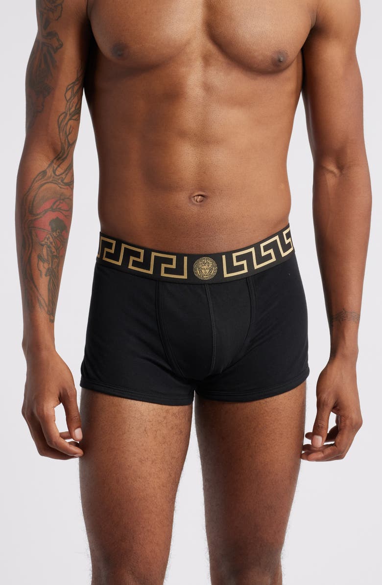 Versace Grecca Band Boxer Briefs, Main, color, Black