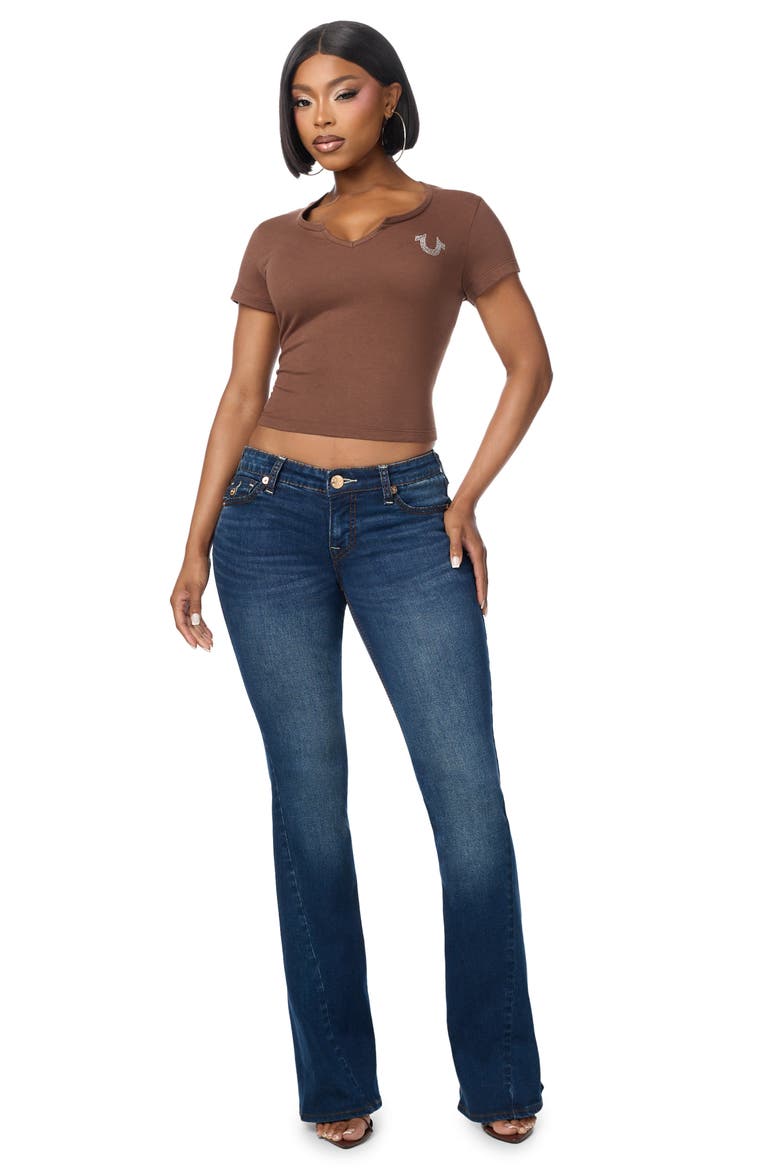 Joey Big T Low Rise Flare Jeans, Alternate, color, DARK TRUE WESTERN WASH