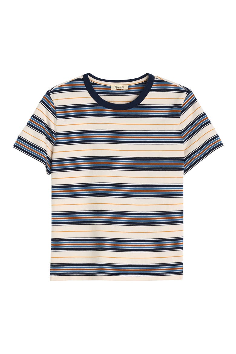 Perfect Crewneck Cotton Jersey T-Shirt, Main, color, WRANGLER CANVAS STRIPE