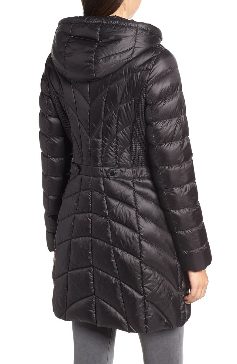 Bernardo Glossy Quilted Walker Coat, Alternate, color, 