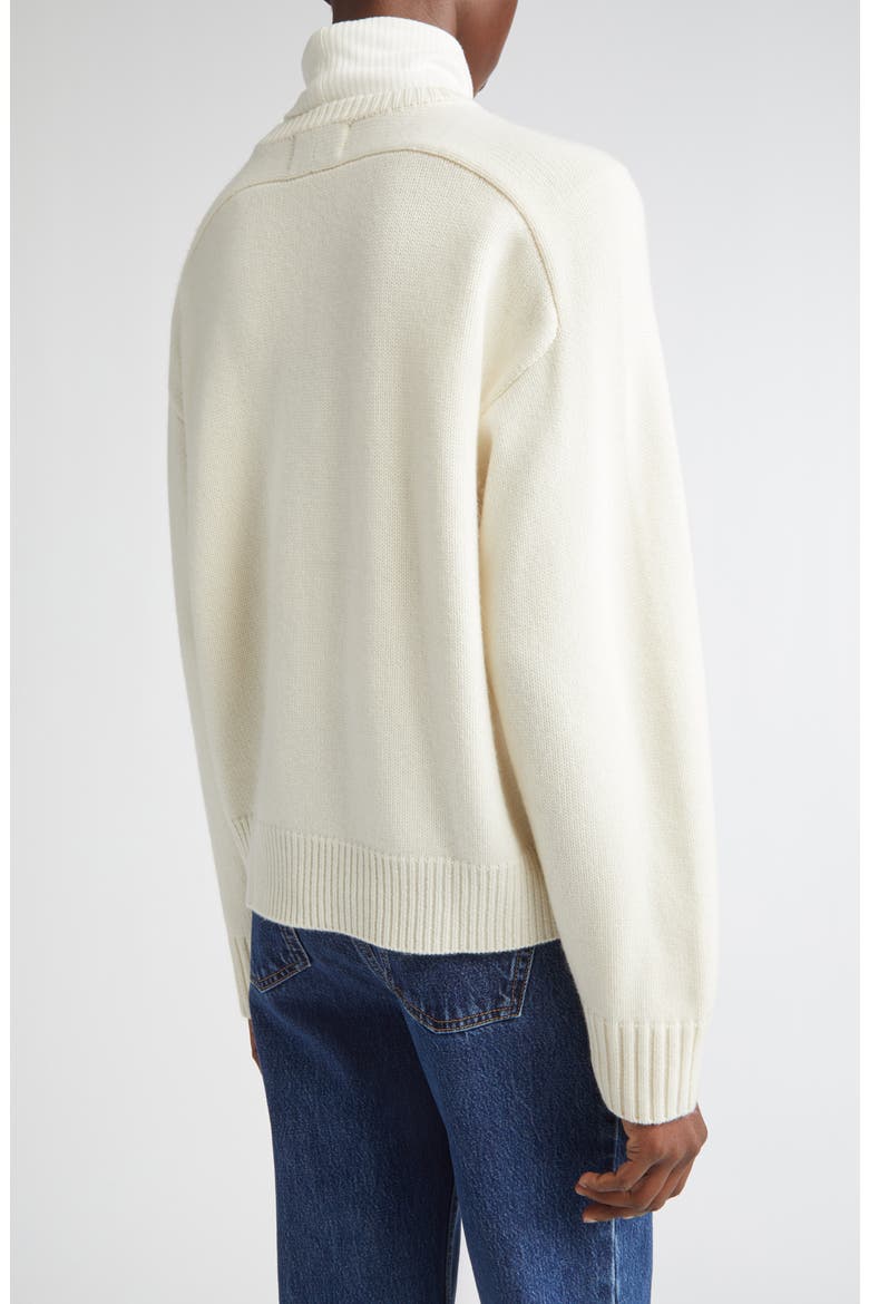 Aidar Crop Wool & Cashmere Crewneck Cardigan, Alternate, color, IVORY