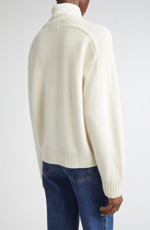 Loulou De Saison Aidar Crop Wool & Cashmere Crewneck Cardigan In White