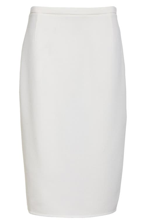 Akris Double Face Virgin Wool Crepe Pencil Skirt In Ecru