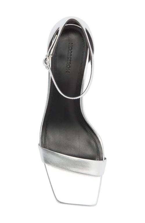 Nordstrom Naiomi Ankle Strap Sandal In Silver Metallic