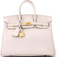 Pre-Owned Hermes Birkin Handbag Light Togo with Gold Hardware 25