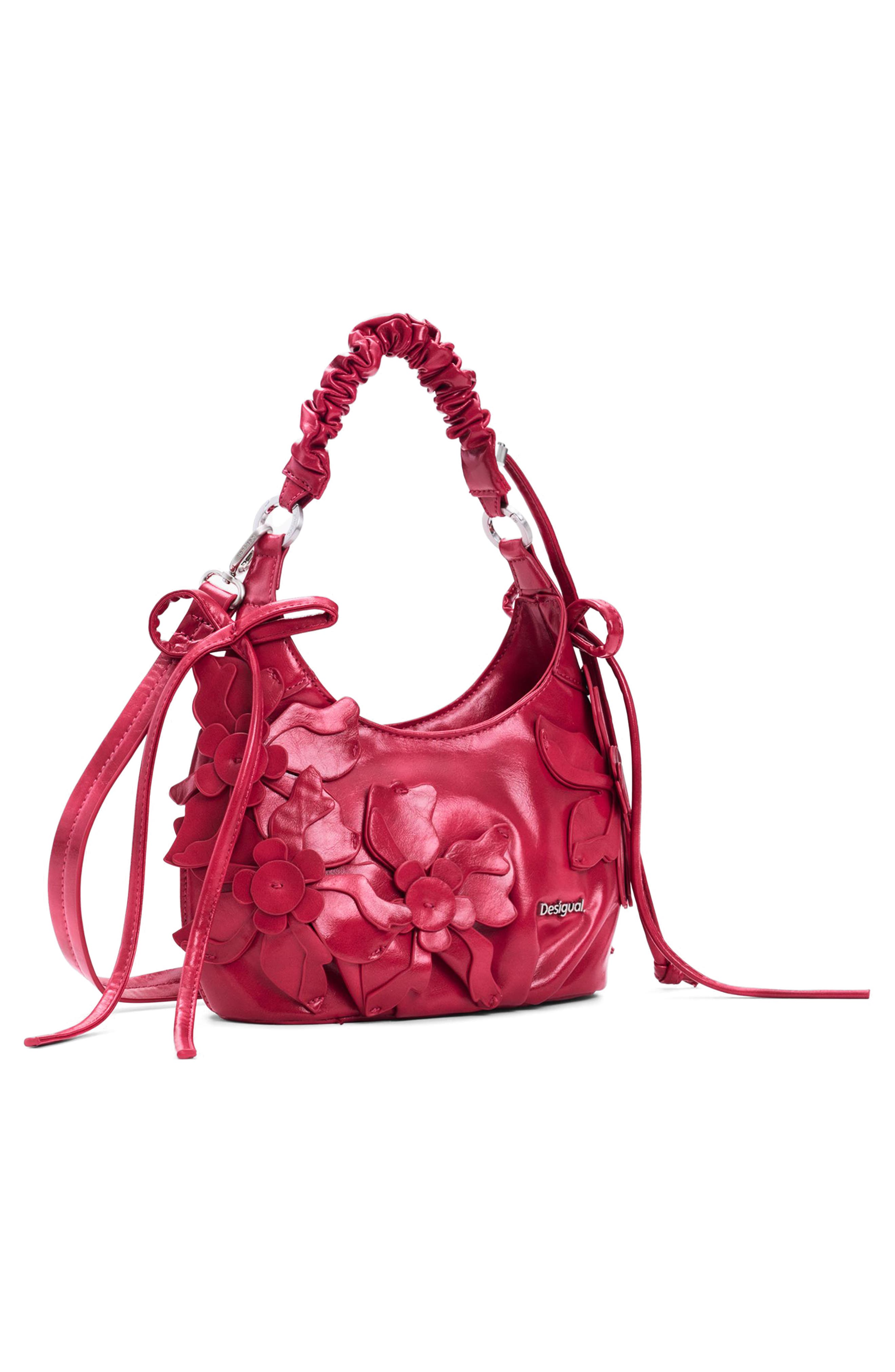 Desigual Faux Leather Shoulder Bag, Alternate, color, Red