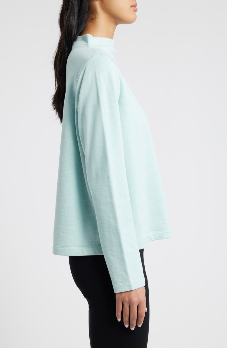 Eileen Fisher Funnel Neck Long Sleeve Boxy Top, Alternate, color, Pool