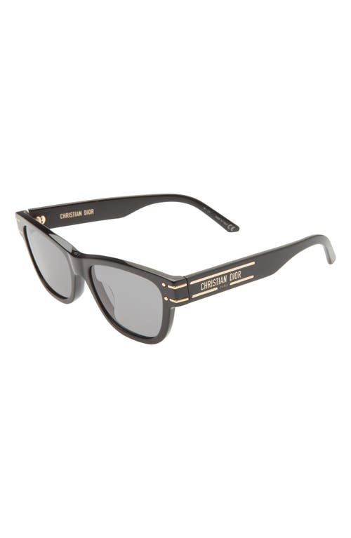 Dior The Signature S6u 54mm Rectangle Sunglasses In Black