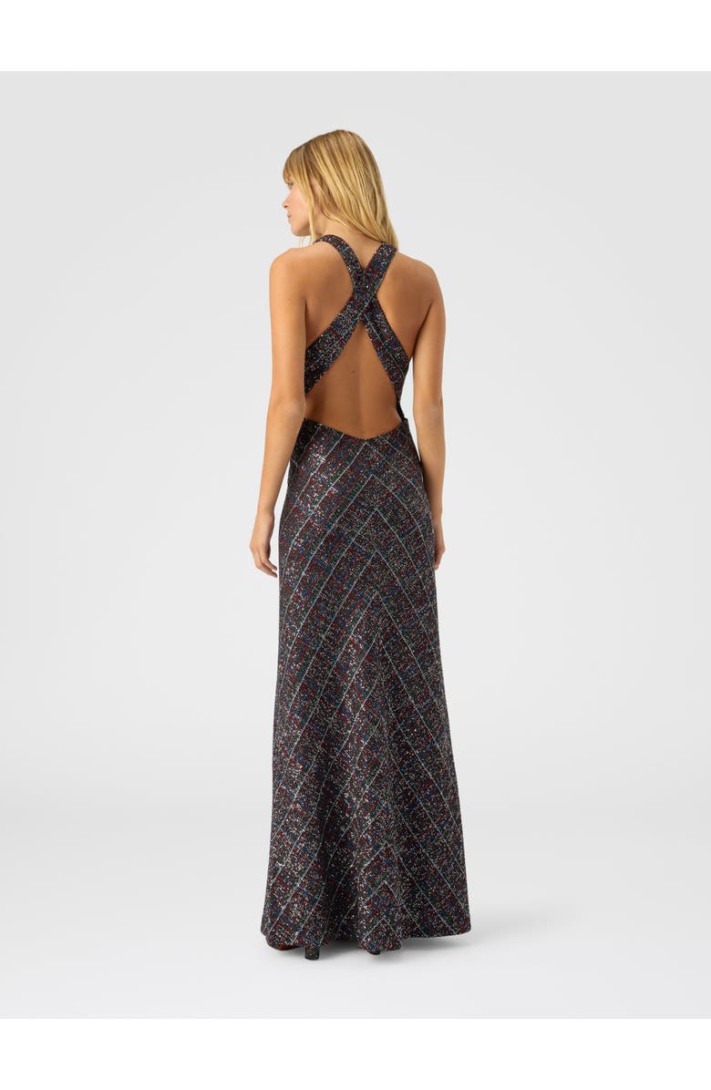Missoni Long Dress With V-neck And Check Pattern, Alternate, color, Multicoloured