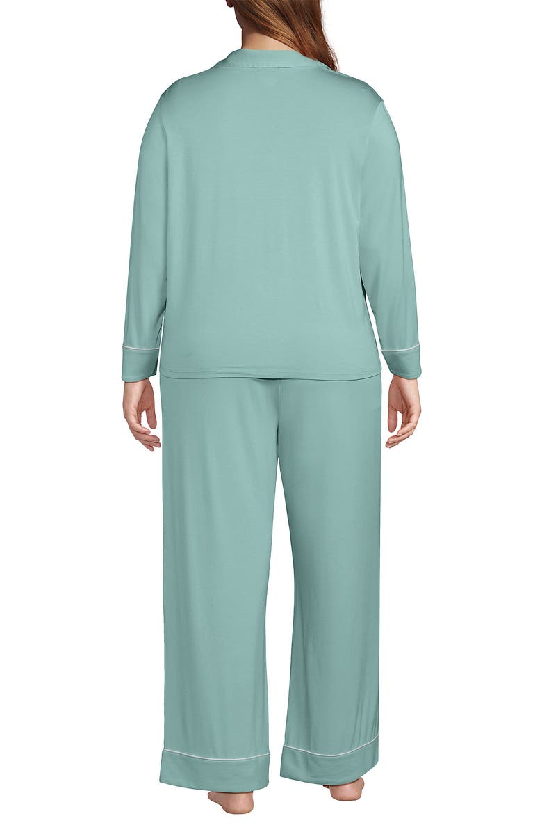 Lands' End Cooling 2 Piece Pajama Set - Long Sleeve Top and Pants, Alternate, color, 
