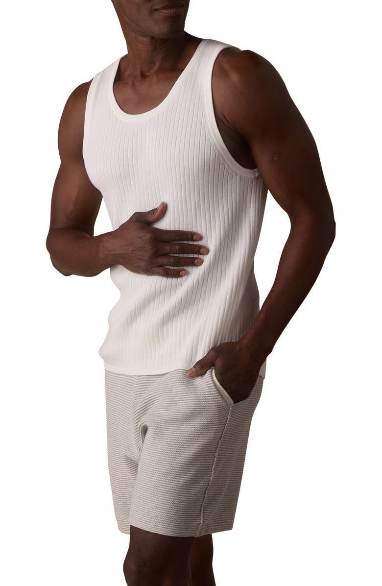 The Normal Brand The Undershirt Rib Tank, Alternate, color, Ivory
