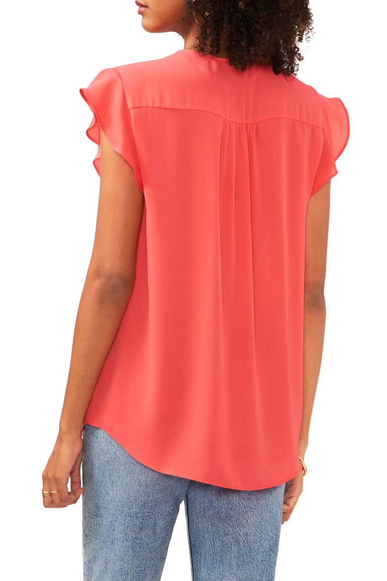 Flutter Sleeve Top, Alternate, color, PINK ALLURE