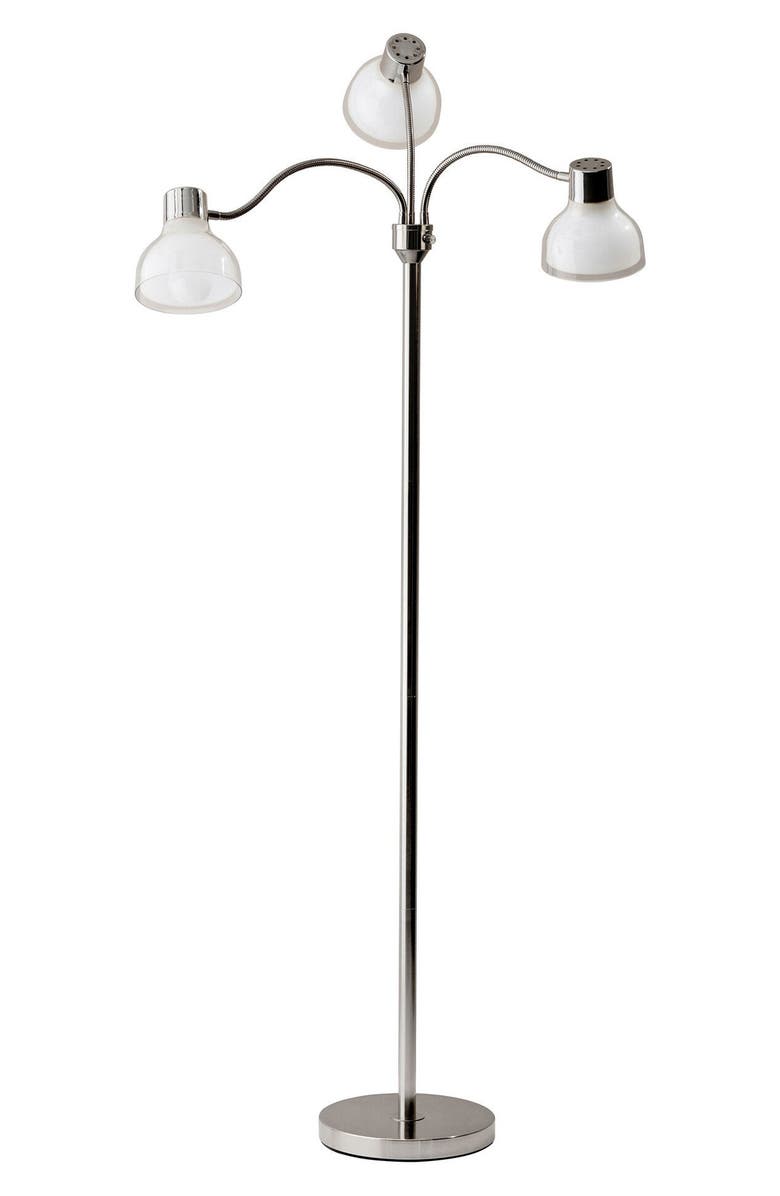 ADESSO LIGHTING Presley 3-Arm Floor Lamp, Alternate, color, Polished Nickel