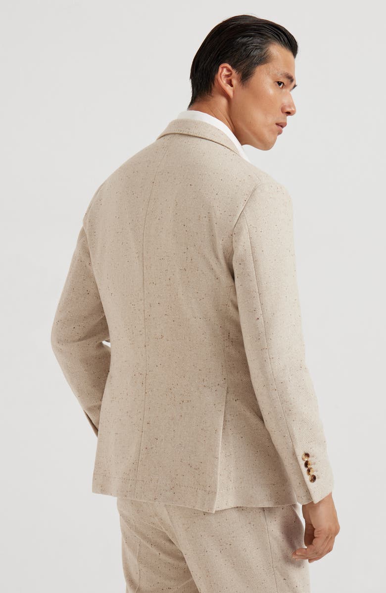 Brunello Cucinelli Diagonal twill unconstructed blazer, Alternate, color, Buff