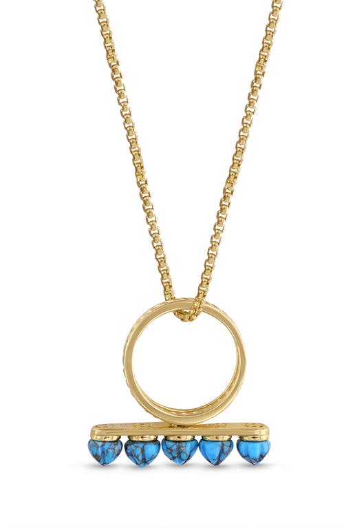 Luvmyjewelry Sun 14k Gold Vermeil Turquoise Ring Pendant Necklace In Gold