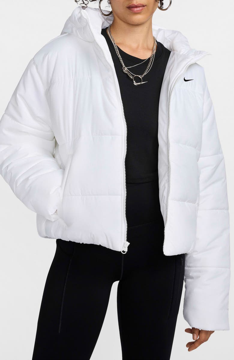 Nike Sportswear Therma-FIT Classic Puffer Jacket, Main, color, White/ Black