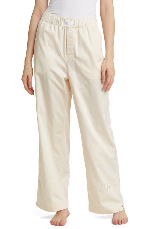 Gala Swarovski® Crystal Embellished Cotton Sateen Pajama Pants (Nordstrom Exclusive)
