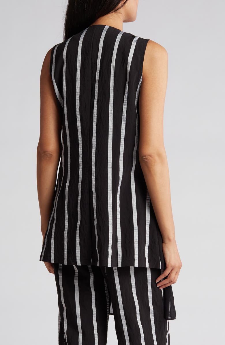PATRIZIA LUCA Chiffon Trim Stripe Vest, Alternate, color,