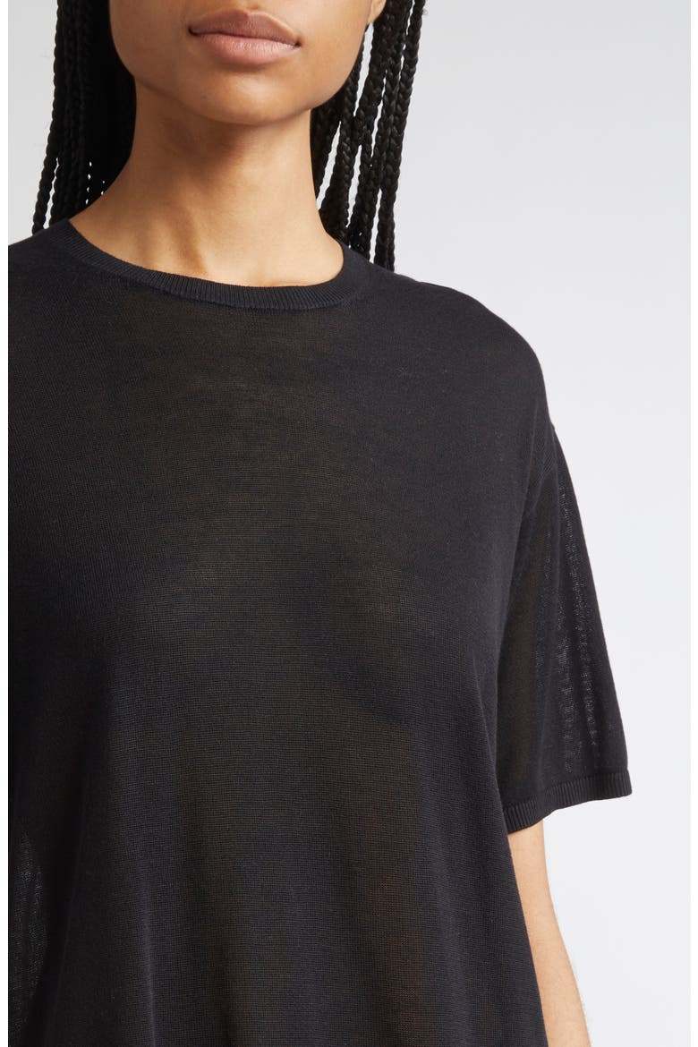 Knit T-Shirt, Alternate, color, BLACK