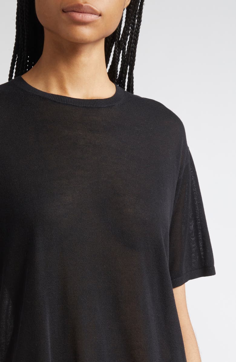 TOTEME Knit T-Shirt, Alternate, color, Black