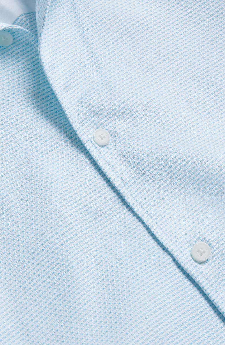 Ted Baker London Short Sleeve Cotton & Cotton Button-Up Shirt, Alternate, color, 