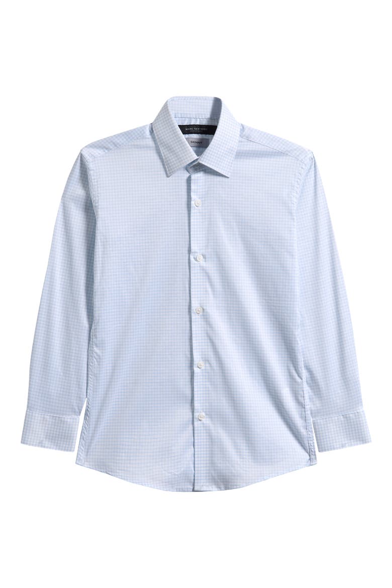 Kids' Check Button-Up Shirt, Main, color, LIGHT BLUE