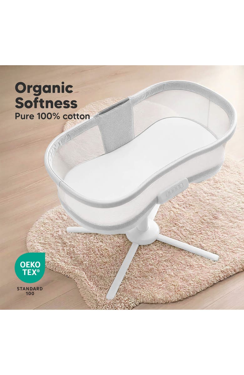 KeaBabies 2-Pack Soothe Fitted Bassinet Sheets, Alternate, color, Soft White