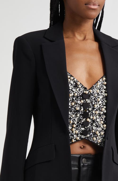Cinq À Sept Cynthia Blazer With Crystal Bodice In Black