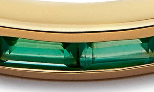Monica Vinader Mini Baguette Half Eternity Ring In Green