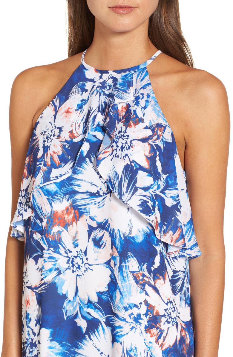 Charles Henry Ruffle Shift Dress, Alternate, color, 