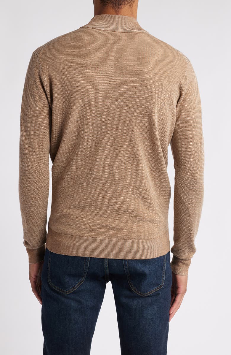 Peter Millar Breaker Bird's Eye Quarter Zip Sweater, Alternate, color, 