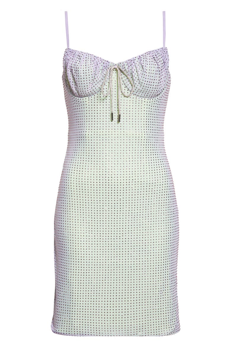 Hotfix Crystal Jersey Minidress, Alternate, color, LILAC