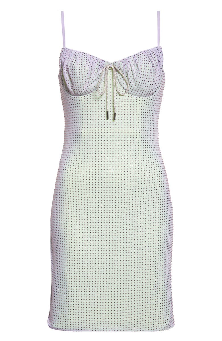 Area Hotfix Crystal Jersey Minidress, Alternate, color, Lilac