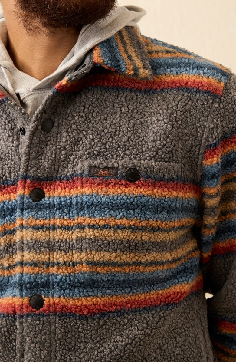 Faherty Range CPO High Pile Fleece Shirt Jacket, Alternate, color, Buffalo Rock Stripe