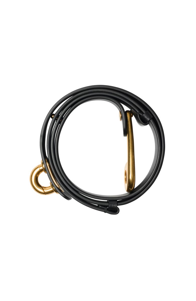Burberry Thin Leather Bridle Belt, Alternate, color, Black