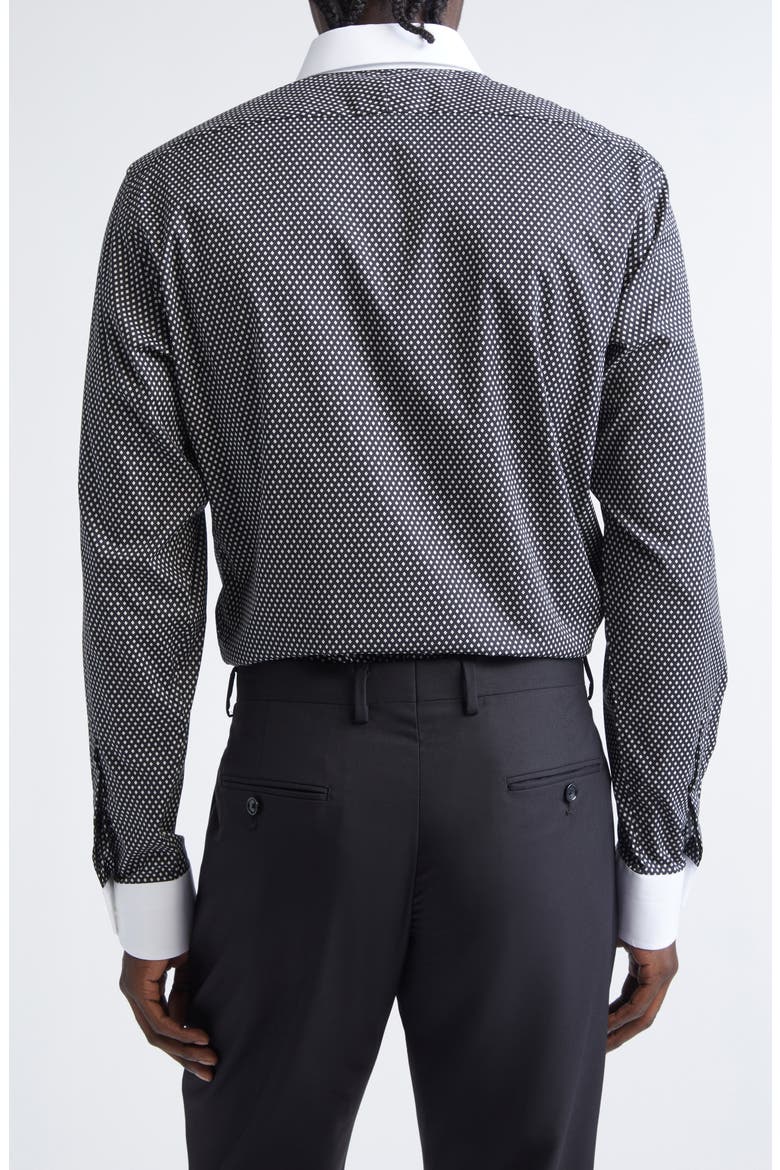 Diamond Print Classic Fit Button-Up Shirt, Alternate, color, BLACK/ WHITE