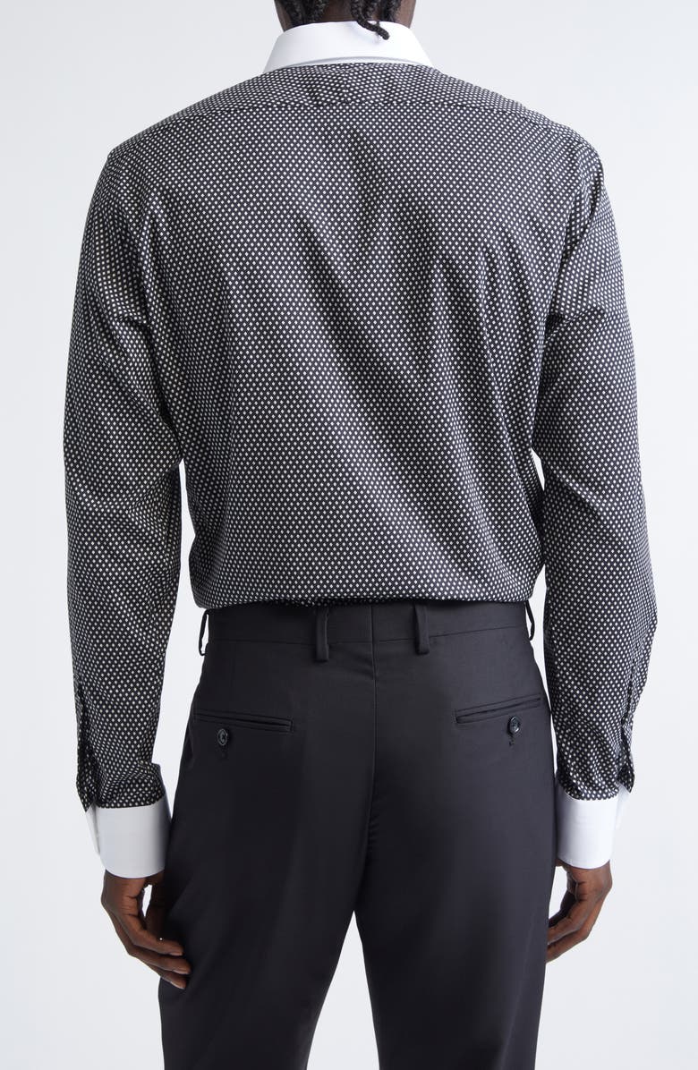 TOM FORD Diamond Print Classic Fit Button-Up Shirt, Alternate, color, Black/ White